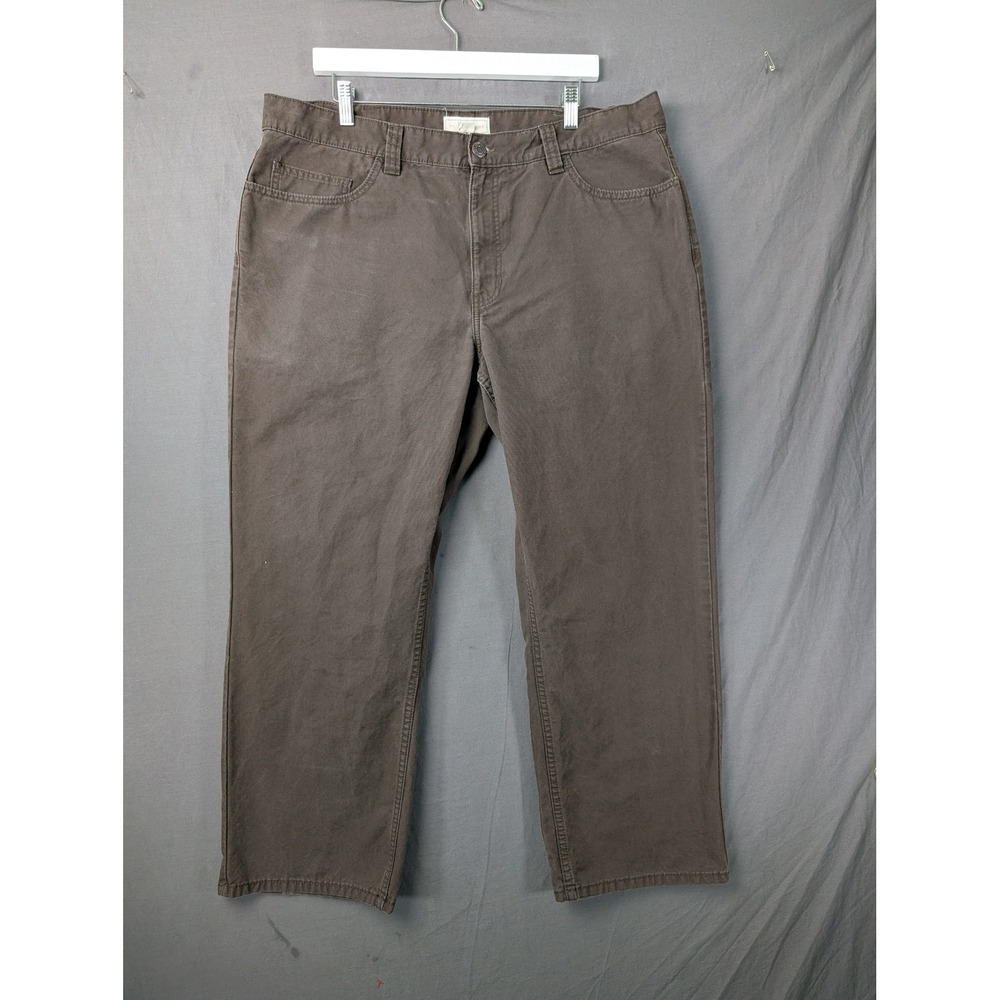 Redwood Creek Mens Canvas Work Pants Brown Size 40x30 Straight Leg Cotton 6177